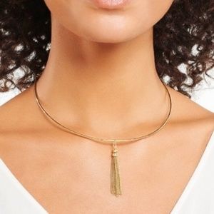 Stella & Dot Gold Chrislen Collar Tassel Necklace